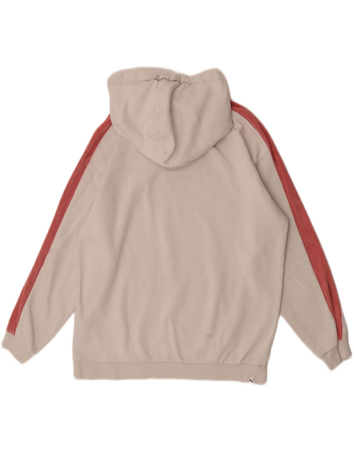 Puma Graphic Hoodie Jumper UK 14 Medium White Colourblock