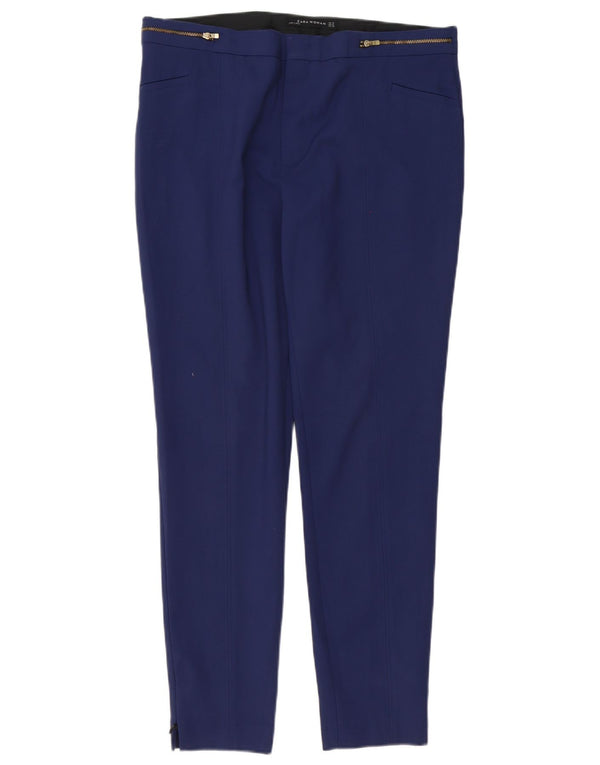 Zara Dame Slim Casual Bukser XL W32 L30 Marineblå Bomuld