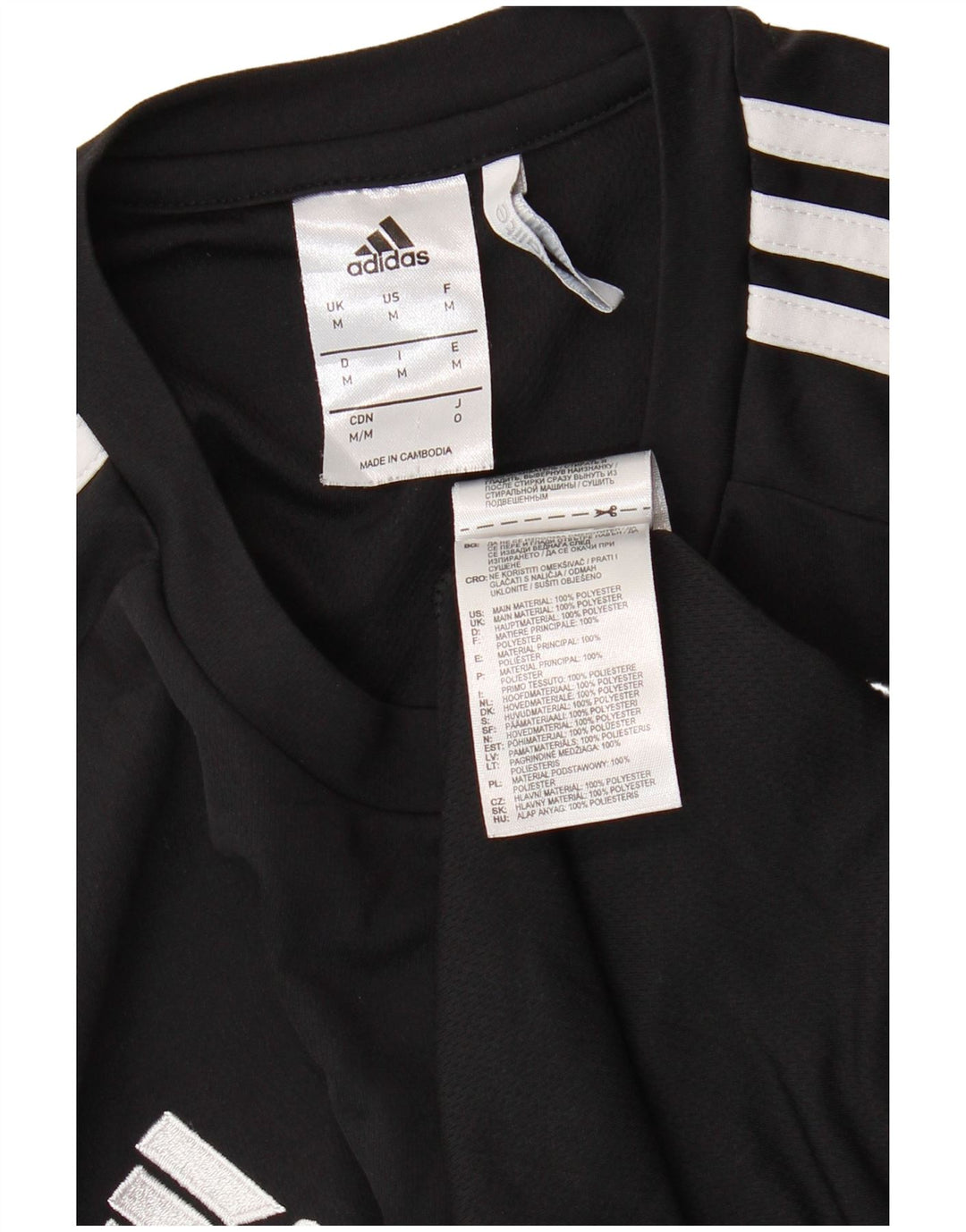 ADIDAS Herre Climalite T-Shirt Top Medium Sort Colourblock Polyester