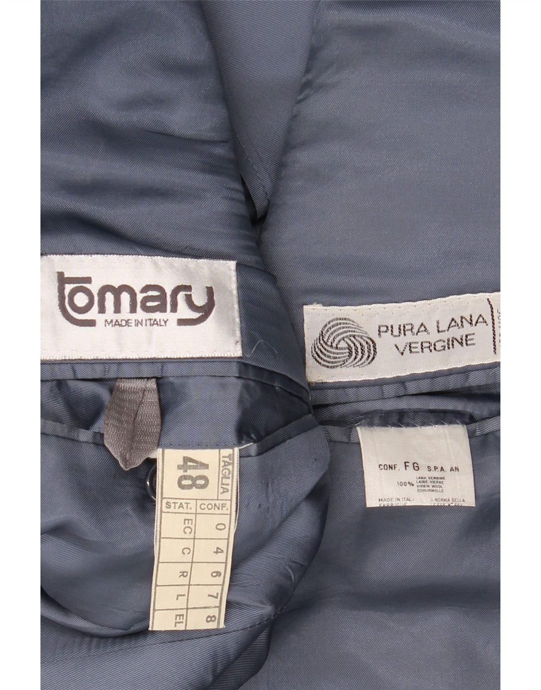 Tomary Herre 2-knaps blazerjakke IT 48 Medium Blue Houndstooth