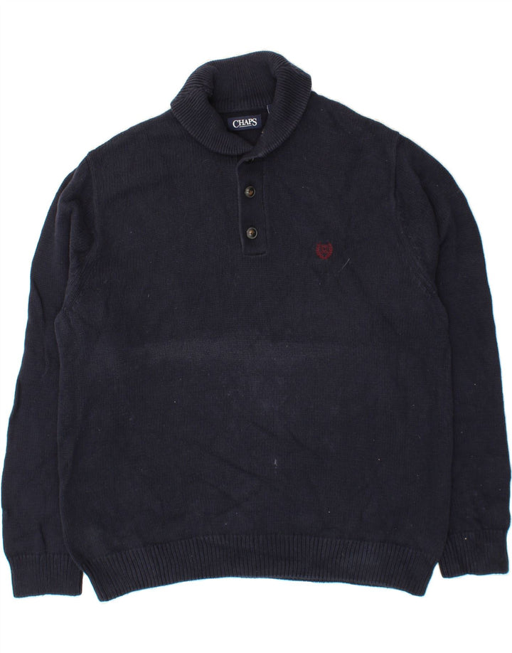 CHAPS Mens Shawl Neck Jumper Sweater XL Navy Blue Cotton Vintage Chaps and Second-Hand Chaps from Messina Hembry 