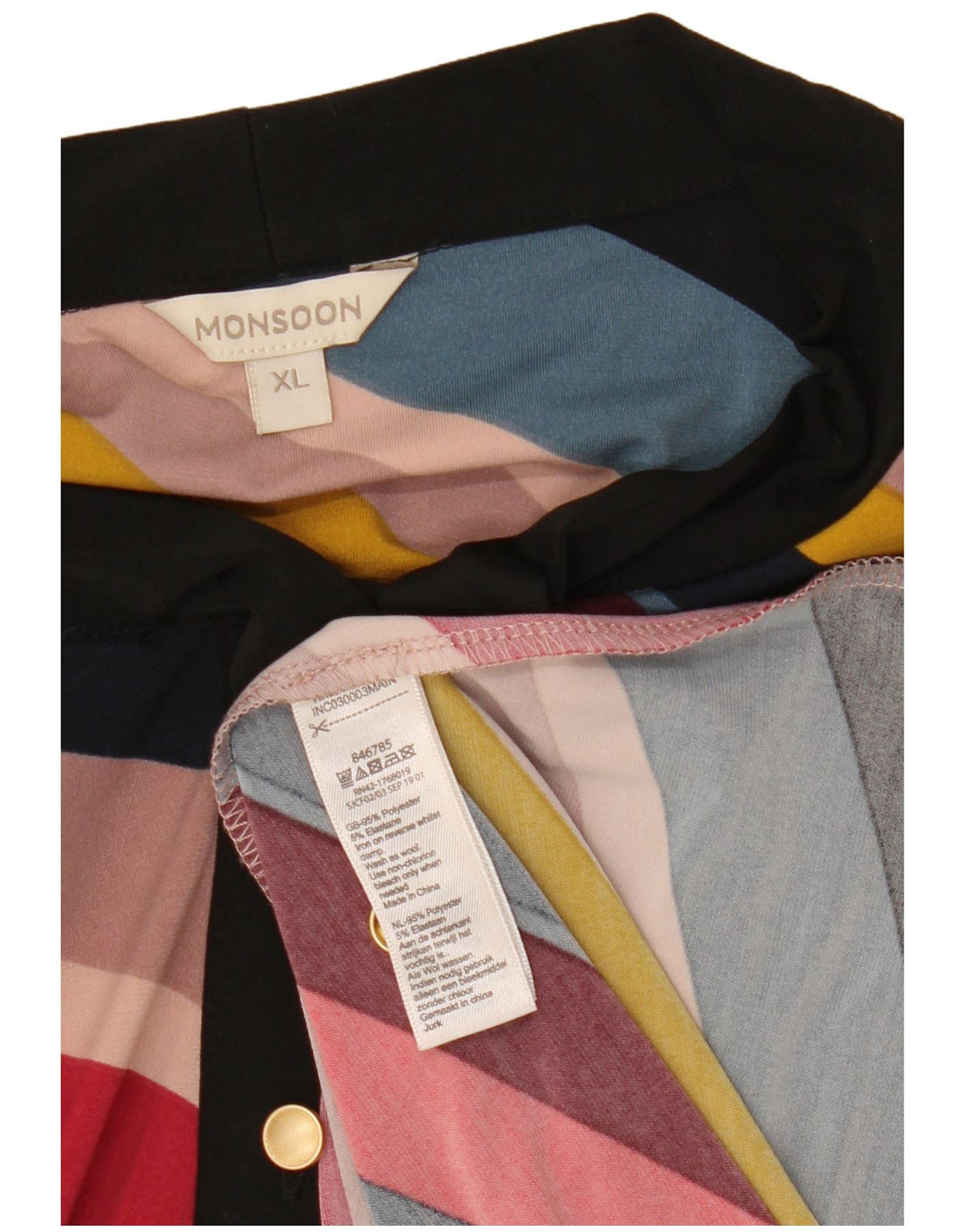 MONSOON Dame Front Tie Maxi Dress UK 18 XL Flerfarvet Stribet