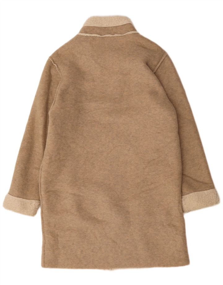 Marks & Spencer Dame Sherpa Oversized Overfrakke UK 10 Small Beige Flecked