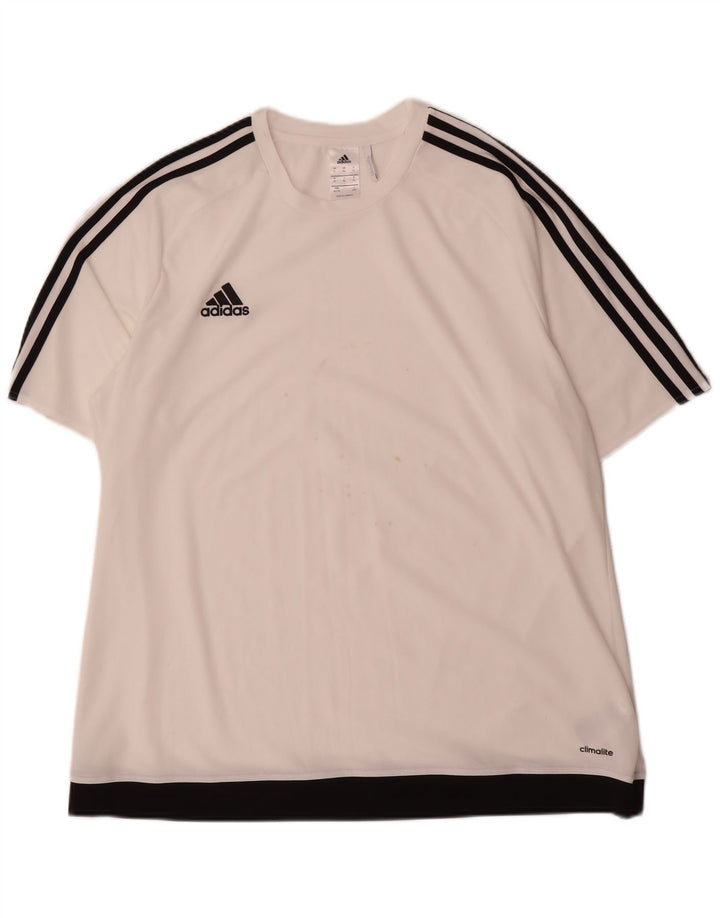 Adidas Herre Climalite T-Shirt Top XL Hvid Colourblock Polyester