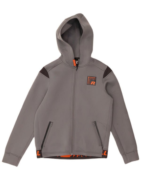 RUSSELL ATHLETIC Drenge hættetrøje med lynlås 10-11 år Large Grå