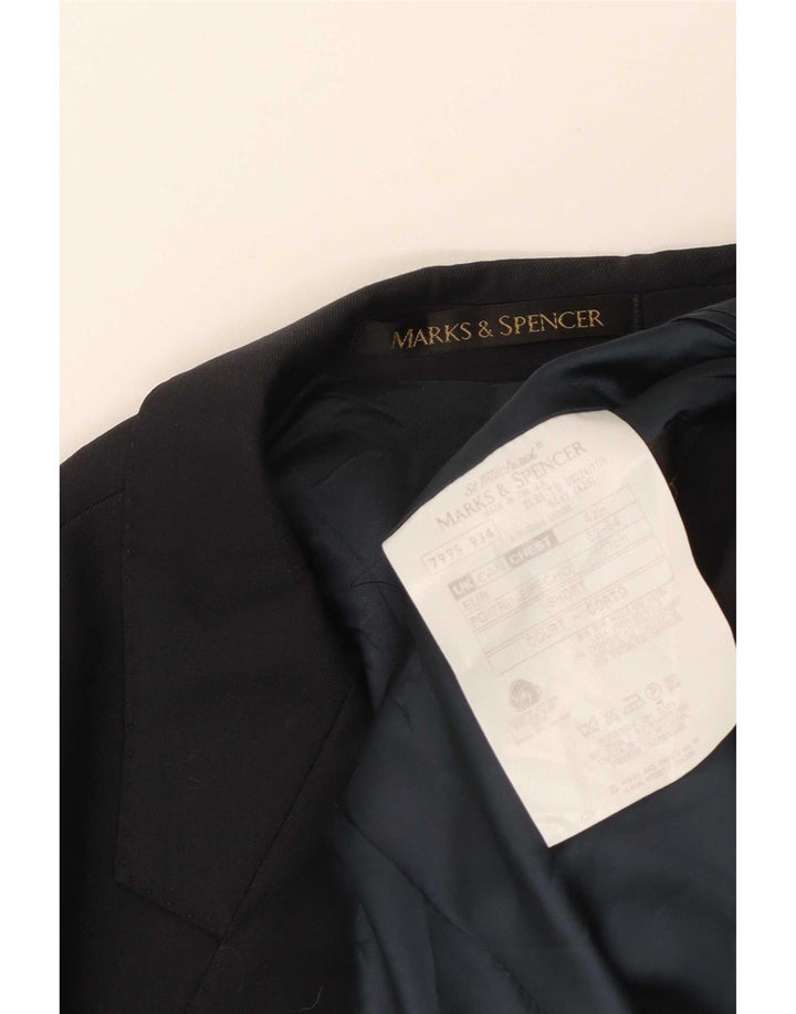 Marks & Spencer Herre Short 2 Button Blazer Jacket Large Navy Blue Wool