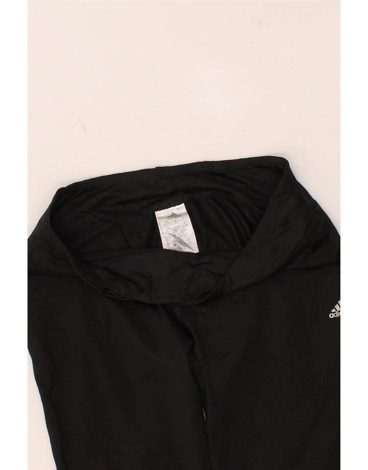 ADIDAS Womens Capri Leggings UK 12/14 Medium  Black Polyester Vintage Adidas and Second-Hand Adidas from Messina Hembry 