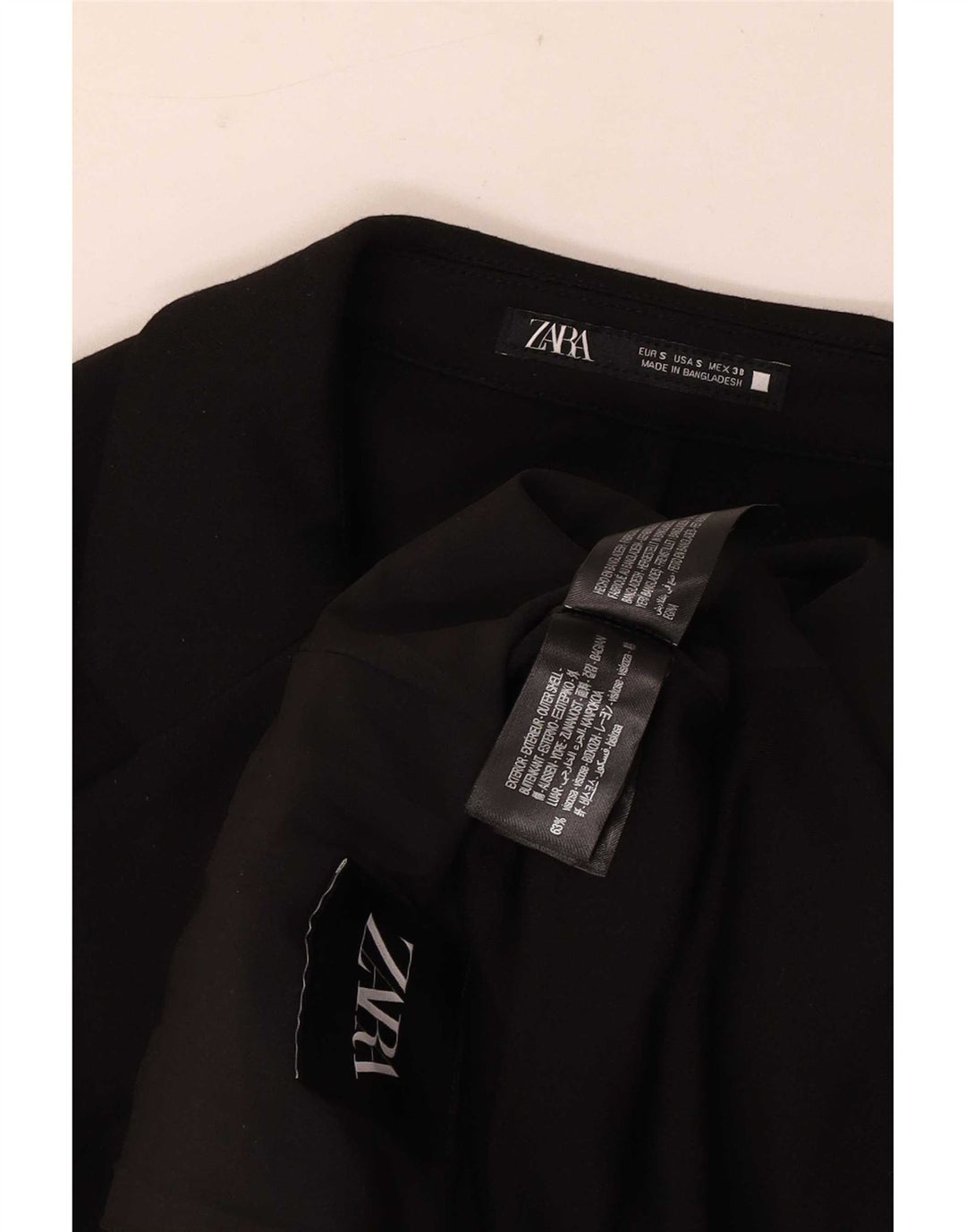 Zara Herre 2-knaps blazerjakke UK 36 Small Black Viscose Classic
