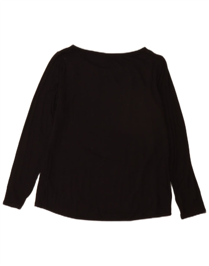 Marks & Spencer Dametop Langærmet UK 12 Medium Sort Viscose
