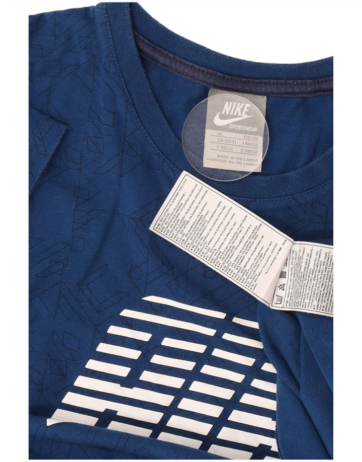 Nike Air Graphic T-shirt top mellemblå, geometrisk bomuld