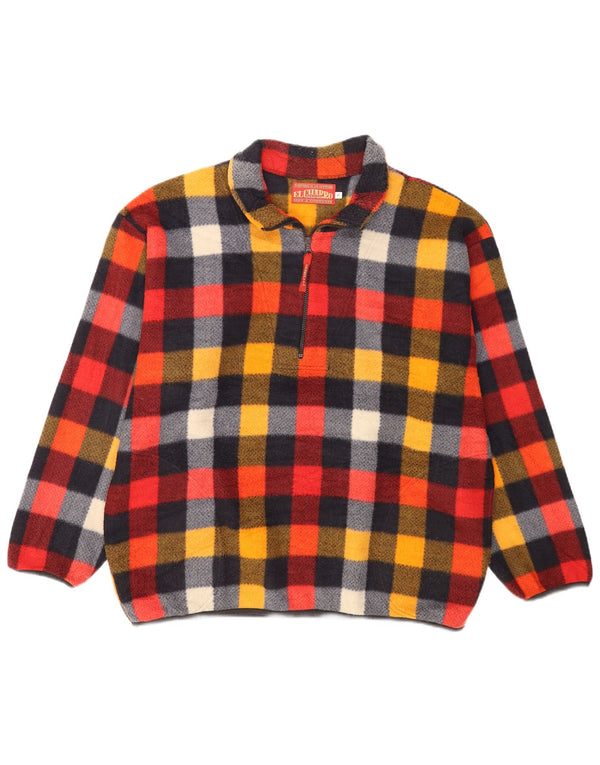 El Charro Herre lynlås hals fleece jumper XL flerfarvet ternet polyester
