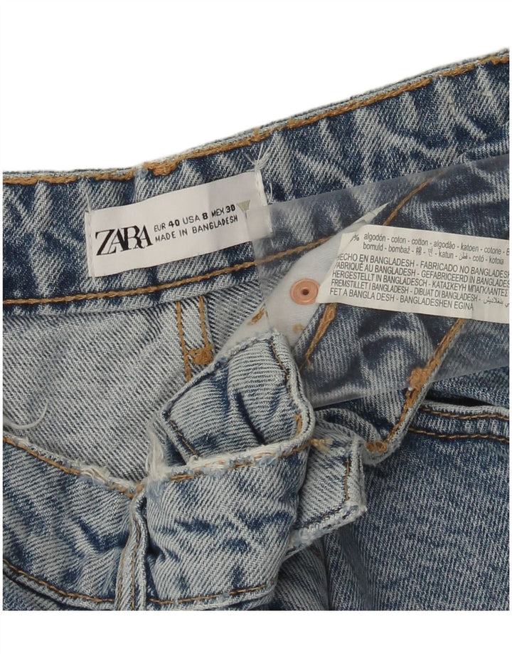 Zara Dame Denim Shorts EU 40 Medium W30 Blå Bomuld