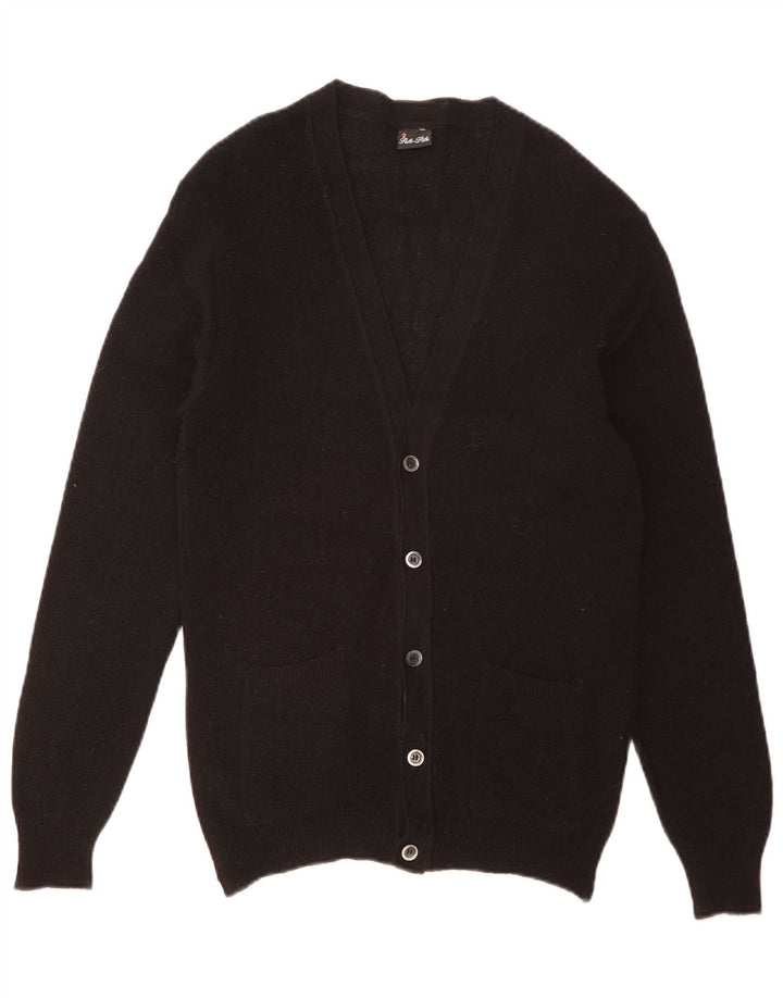 Vintage herre cardigan sweater lille sort akryl