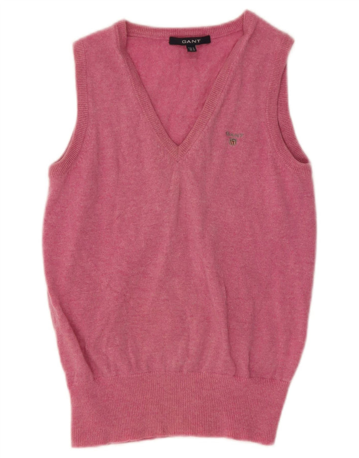 Gant Dame Vest Tank Top UK 8 Small Pink Lambswool