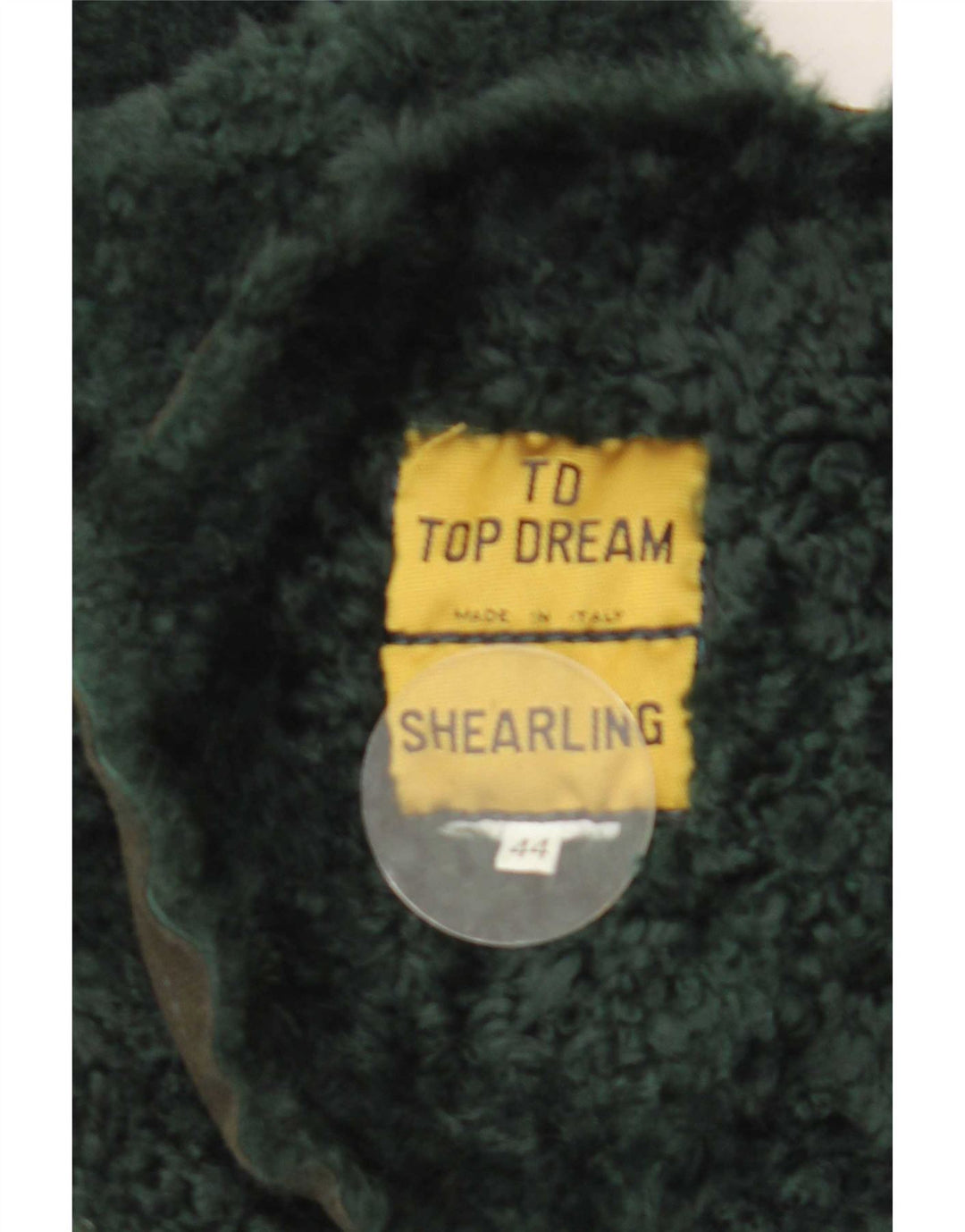 Shearling Dame Oversized Frakke IT 44 Medium Grøn