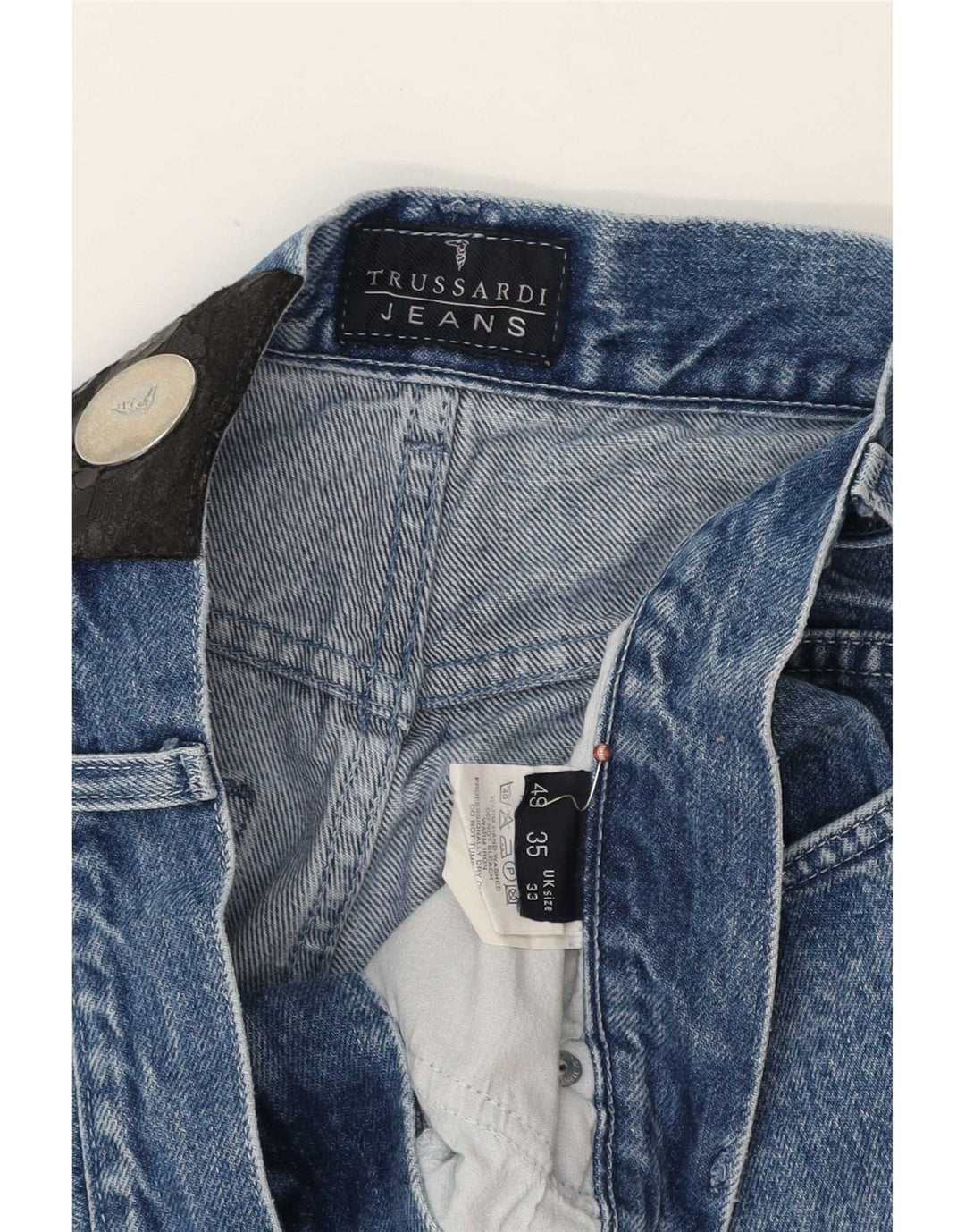Trussardi herre tilspidsede jeans W33 L32 blå bomuld