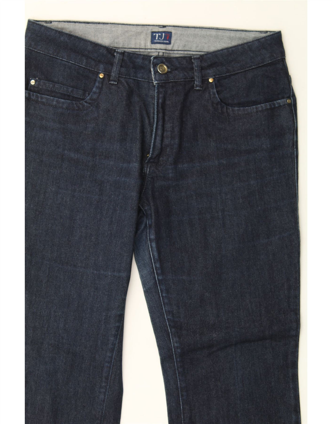 TRUSSARDI Womens Straight Jeans W29 L29 Navy Blue Cotton Vintage Trussardi and Second-Hand Trussardi from Messina Hembry 