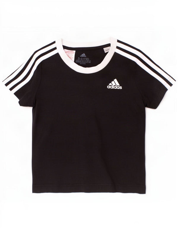 Adidas drenge T-shirt top 5-6 år sort bomuld