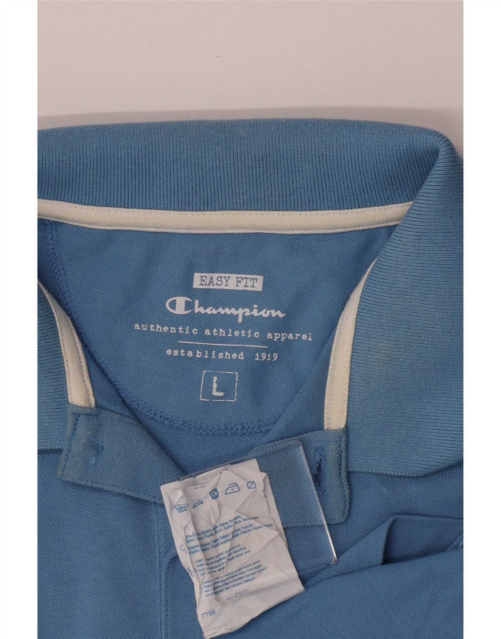Champion Herre Easy Fit Polo Shirt Stor Blå Bomuld