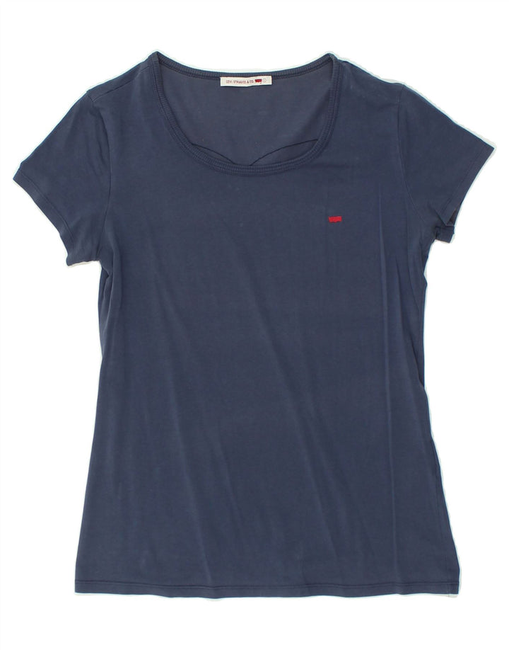 LEVI'S Womens T-Shirt Top UK 14 Large Navy Blue | Vintage Levi's | Thrift | Second-Hand Levi's | Used Clothing | Messina Hembry 
