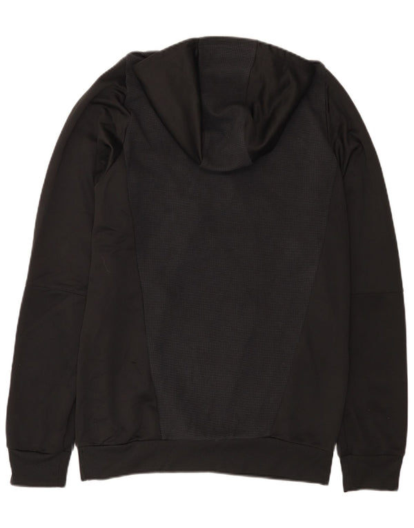 Adidas Herre Deutscher Fussball Bund Zip Neck Hoodie Jumper Medium Sort