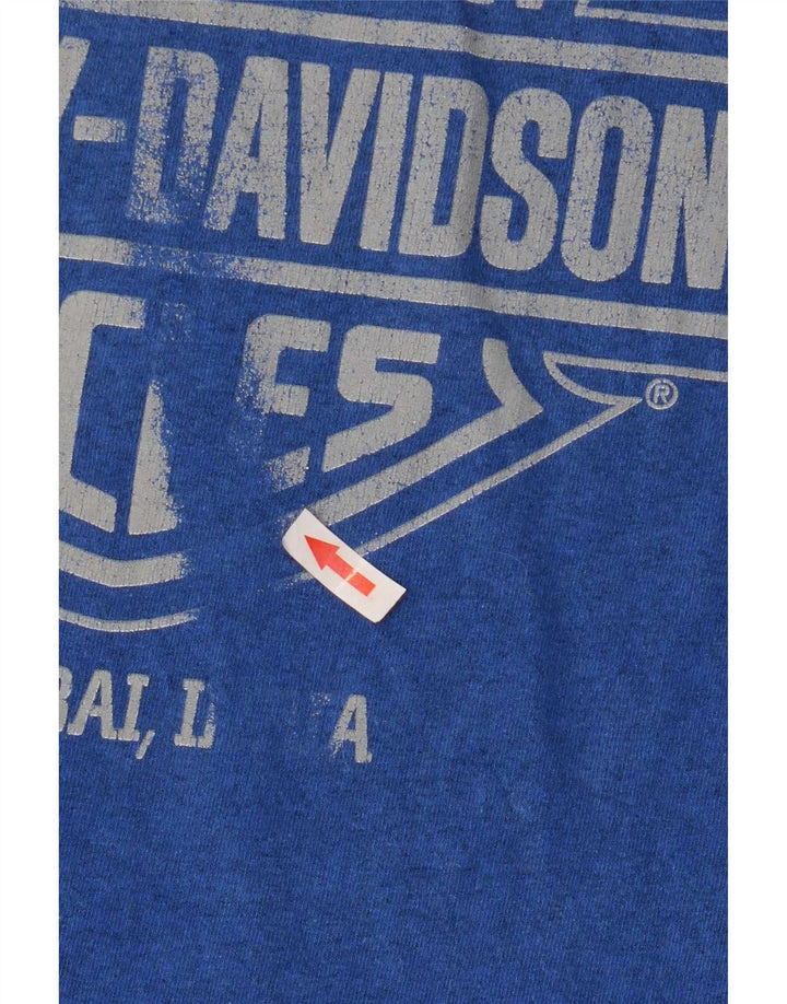 Harley Davidson Herre grafisk T-shirt top lille blå motorcykel