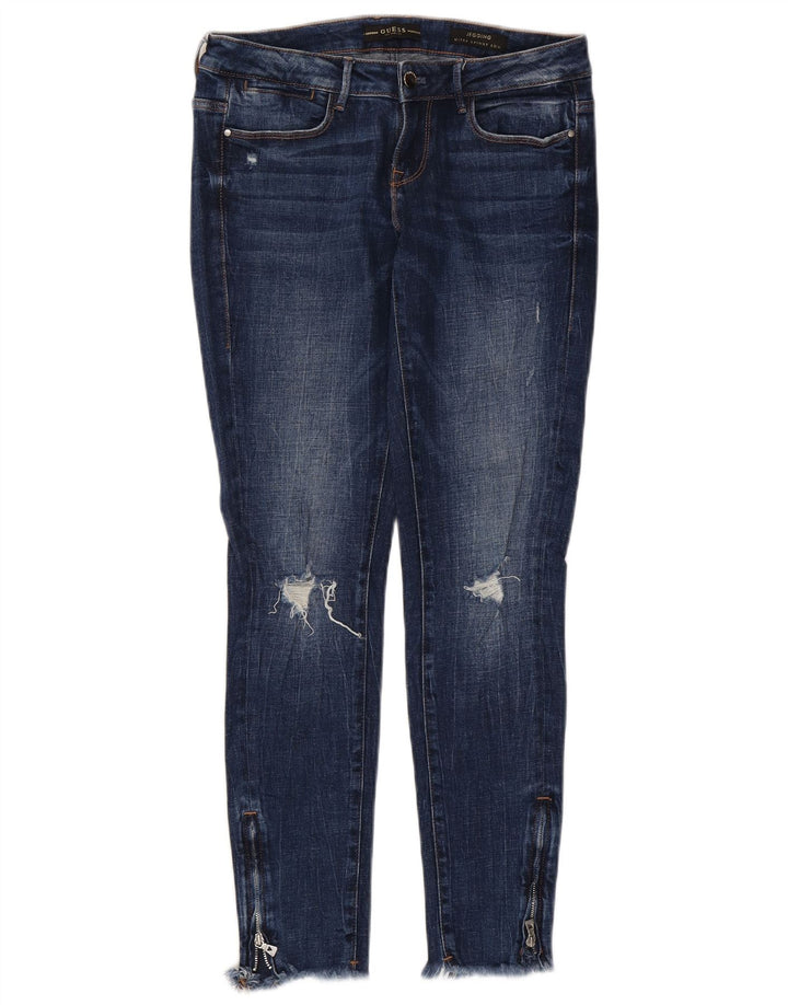 Guess Womens Distressed Jegging Skinny Jeans W30 L28 Blue
