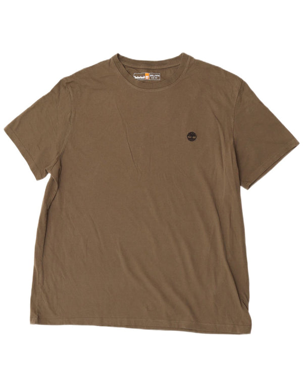 Timberland Herre Slim Fit T-Shirt Top 3XL Khaki Bomuld