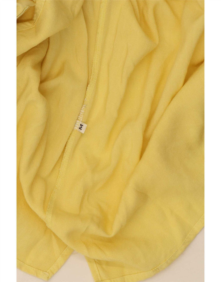 Vintage Herre grafisk kortærmet Pullover Shirt Medium Gul Colourblock