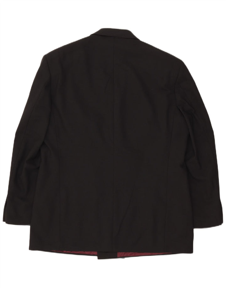 Marks & Spencer Herre Double Breasted Blazer Jacket UK 44 XL Sort Polyester