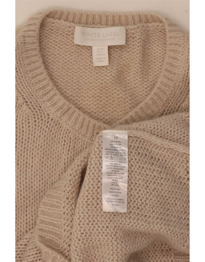 White Label Dame Cardigan Sweater UK 10 Small Beige Uld