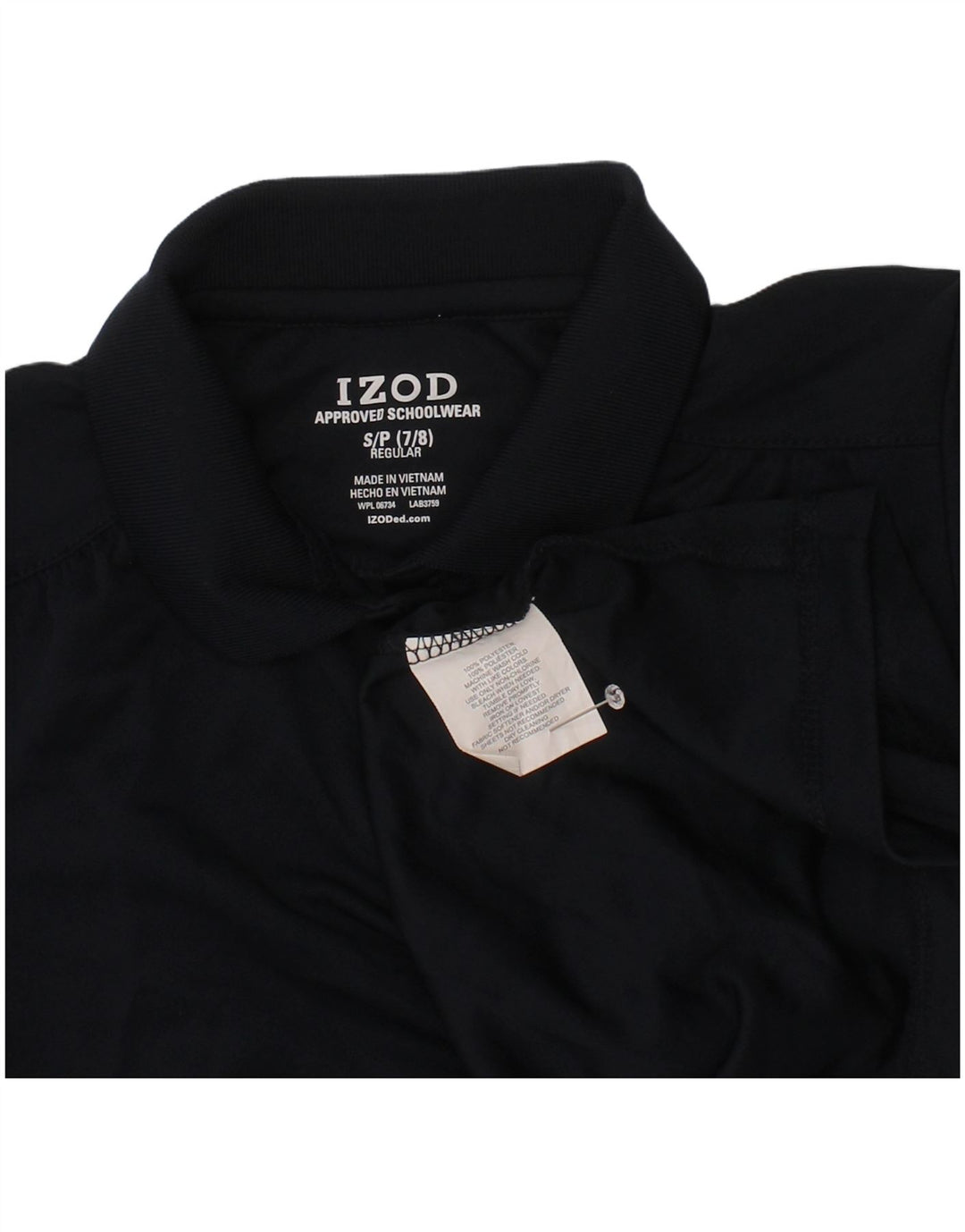 Izod Girls Regular Fit Polo Shirt 7-8 Years Small Navy Blue Polyester