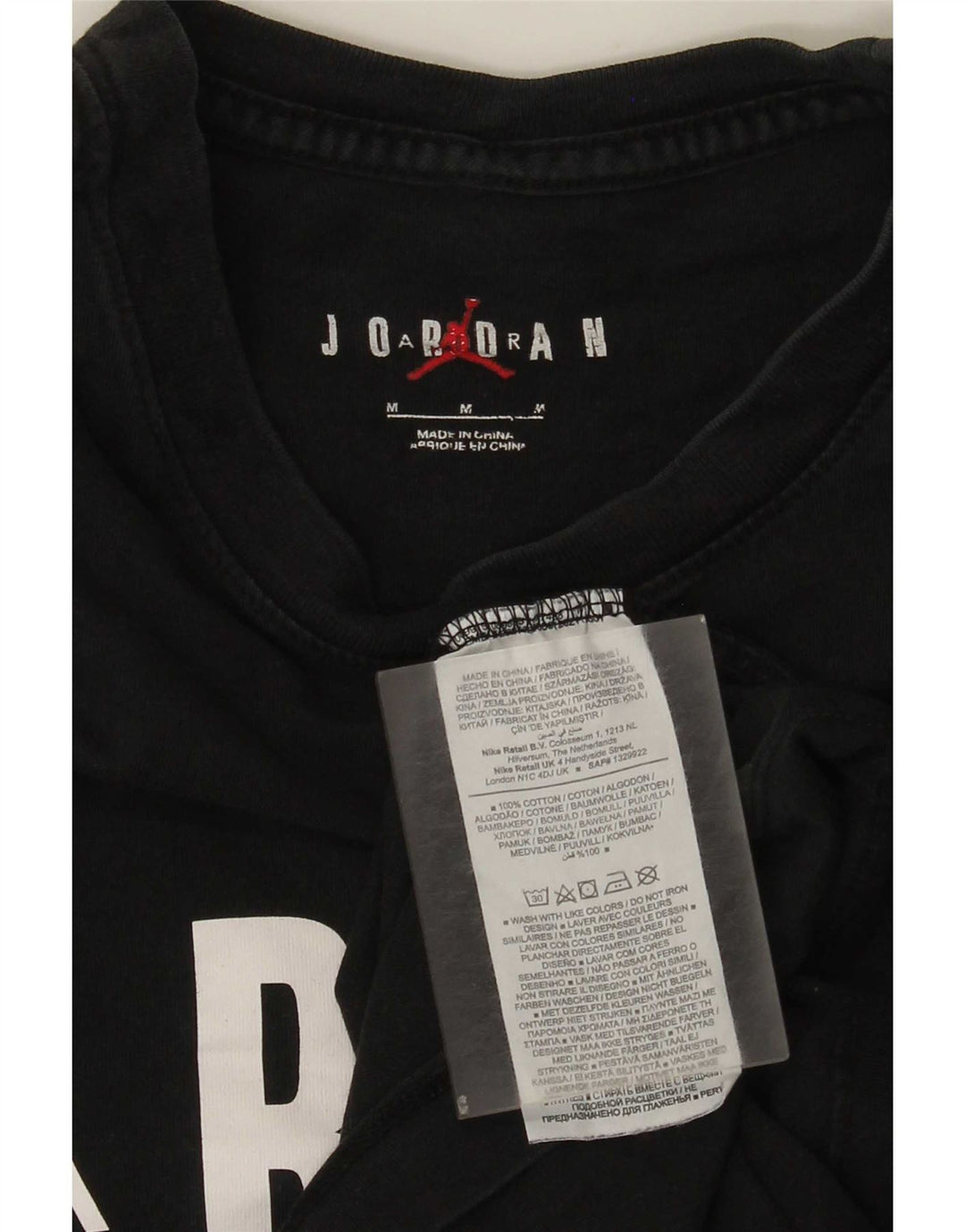 Jordan Herre grafisk T-shirt Top Medium Sort Bomuld