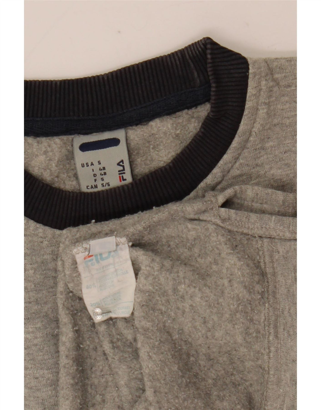 Fila Herre grafisk sweatshirt Jumper IT 48 Medium Grey Flecked Bomuld