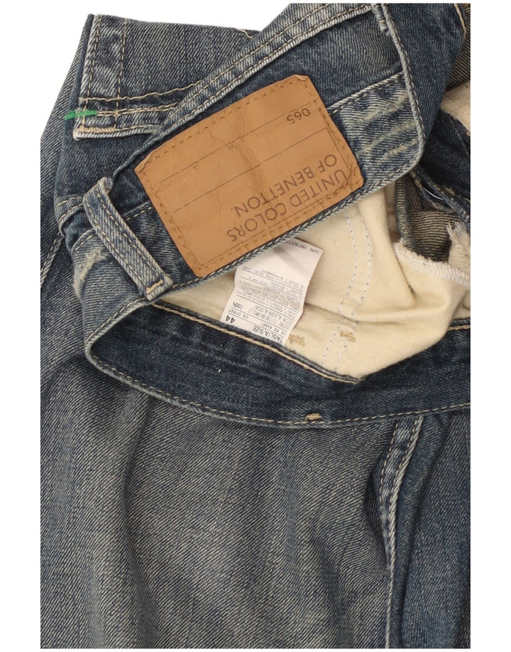 Benetton Dame Distressed Bootcut Jeans IT 44 Medium W30 L33 Blå Bomuld