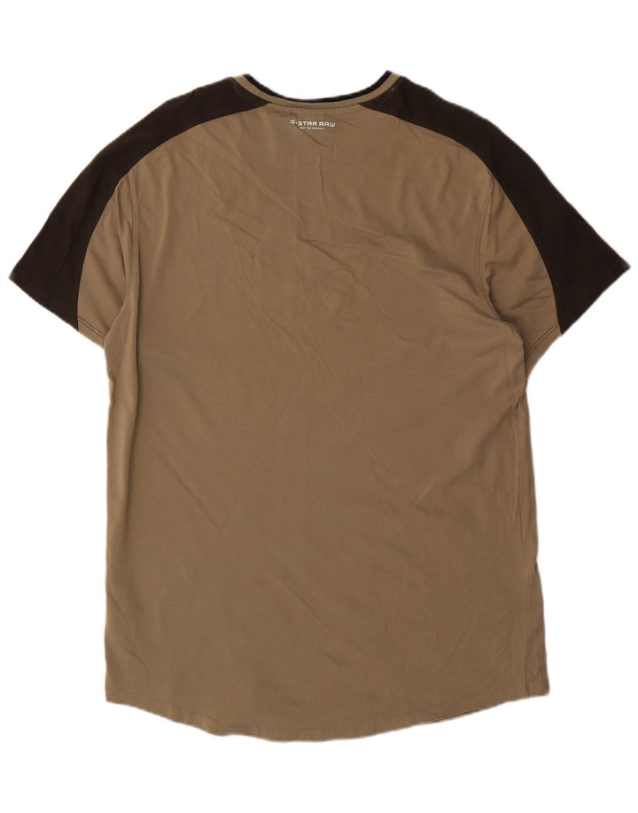 G-Star Herre T-Shirt Top Medium Khaki Colourblock Bomuld