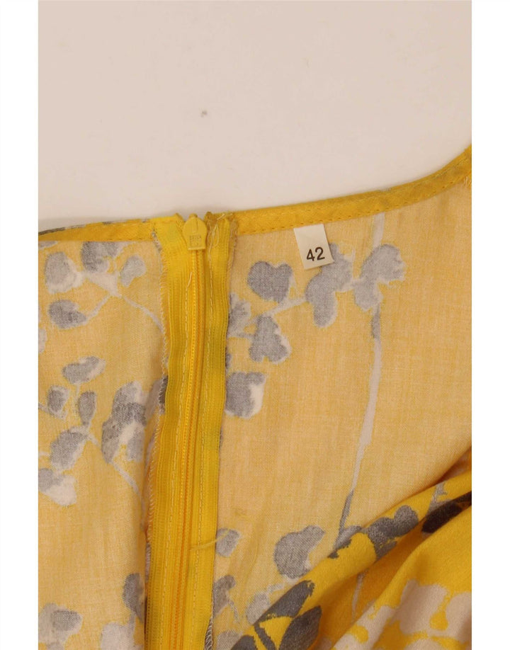 Vintage Dame Maxi Kjole IT 44 Medium Yellow Floral