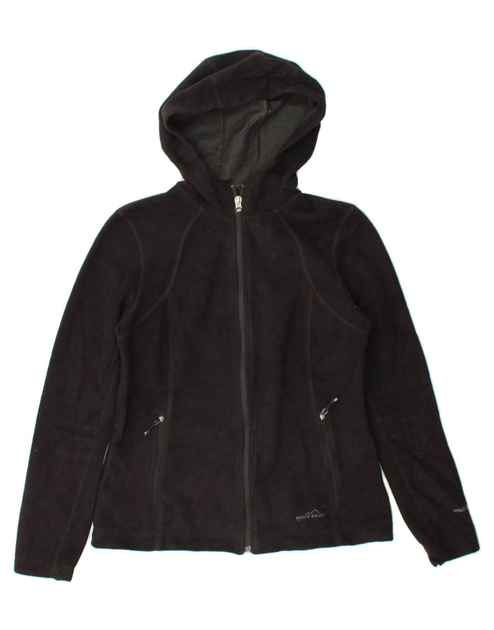 EDDIE BAUER Womens Hooded Fleece Jacket UK 10 Small Black Polyester Vintage Eddie Bauer and Second-Hand Eddie Bauer from Messina Hembry 