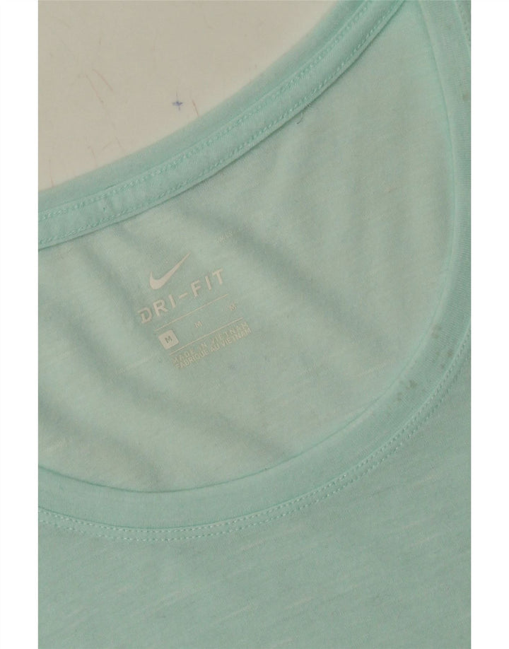 NIKE Womens Dri Fit T-Shirt Top UK 12 Medium Turquoise Vintage Nike and Second-Hand Nike from Messina Hembry 
