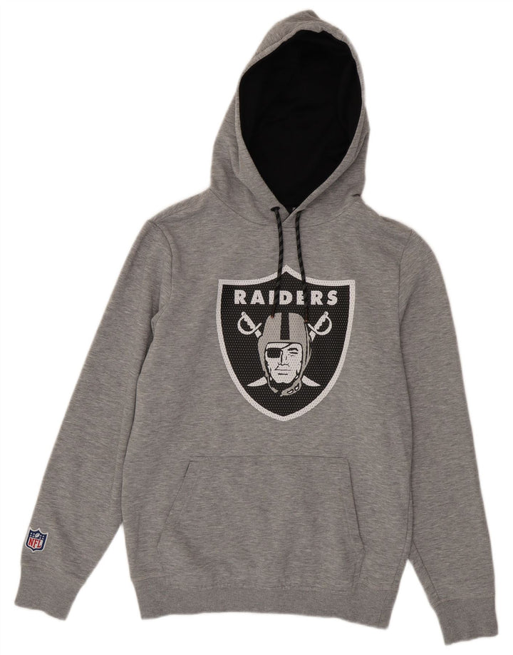 NFL Herre Raiders Grafisk hættetrøje Jumper Medium Grey Flecked Bomuld