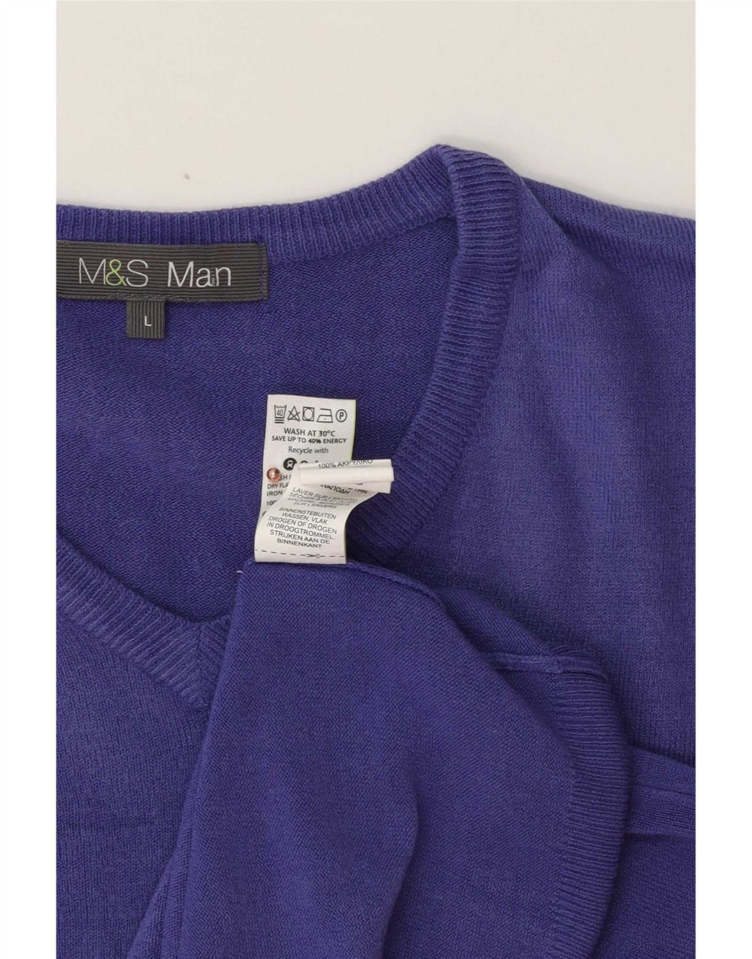 Marks & Spencer Herre V-hals sweater Stor lilla akryl