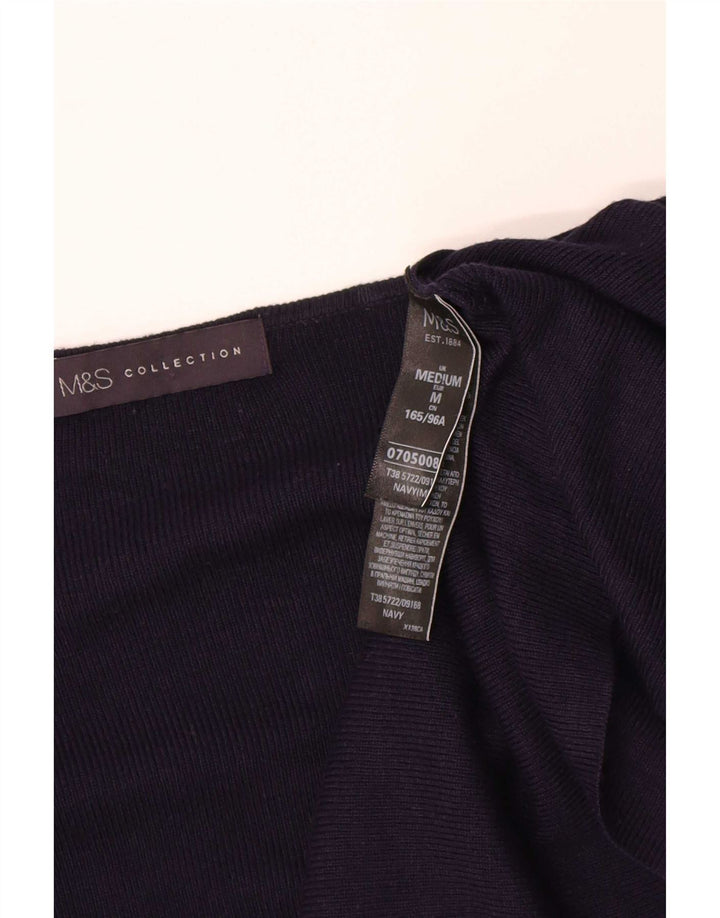Marks & Spencer Dame Longline Cardigan Sweater UK 14 Medium Navy Blue