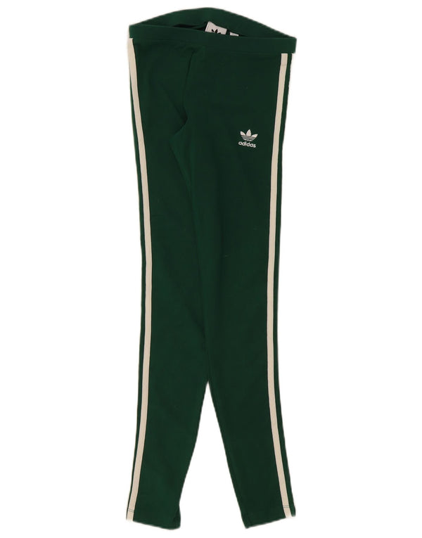 Adidas Womens Leggings UK 8 Small Green Bomuld