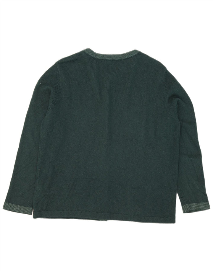 Marks & Spencer Dame Cardigan Sweater UK 16 Large Grøn Akryl