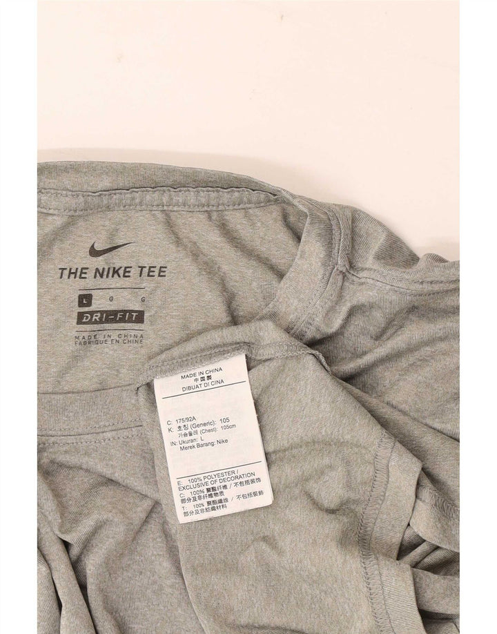 Nike Herre Dri Fit T-shirt Top Stor grå Flecked Polyester