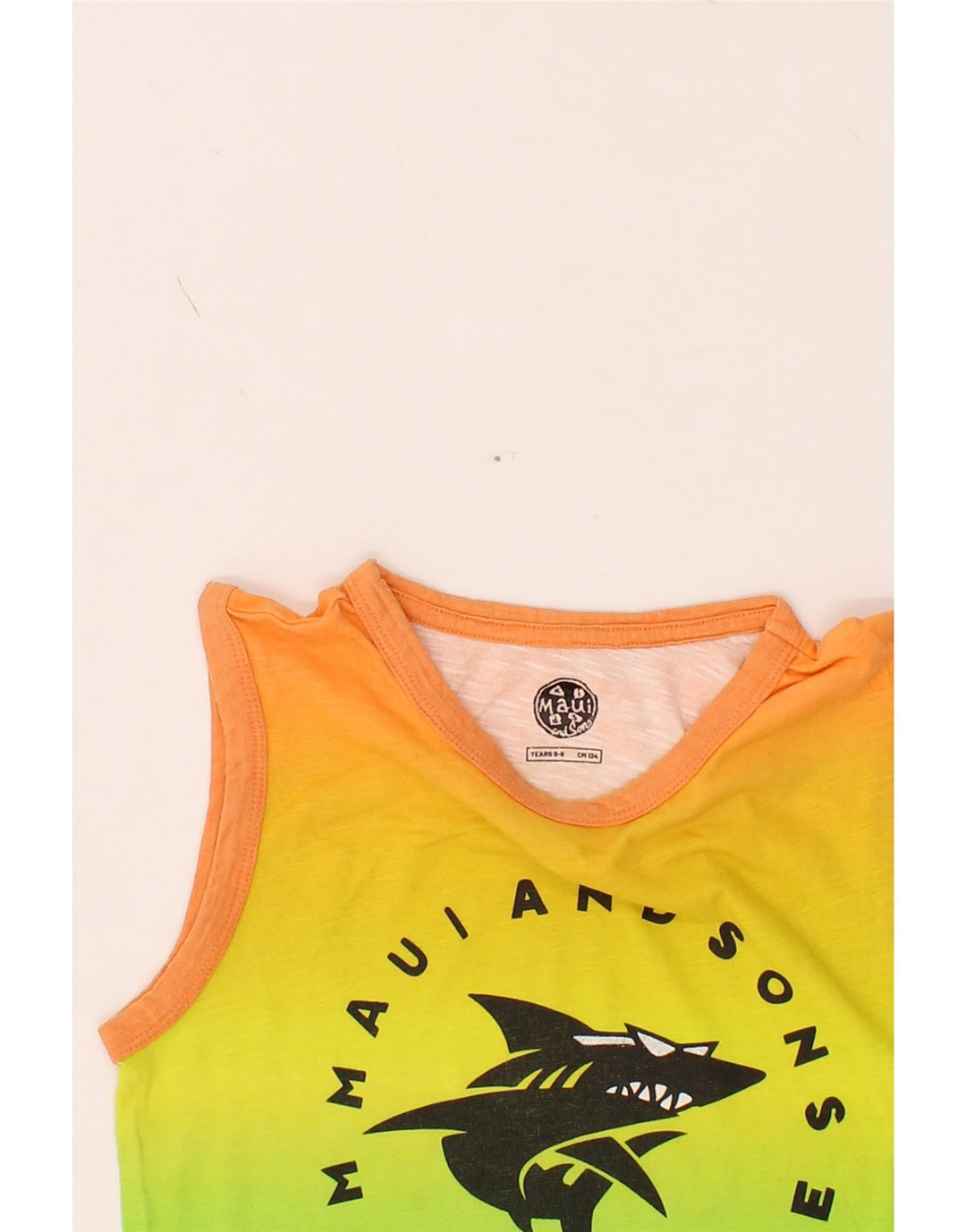 MAUI AND SONS Boys Graphic Vest Top 8-9 Years Multicoloured Cotton Vintage Maui and Sons and Second-Hand Maui and Sons from Messina Hembry 