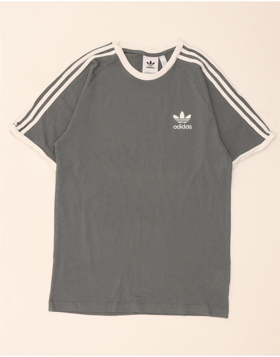 Adidas Herre T-Shirt Top Lille Grå Colourblock Bomuld