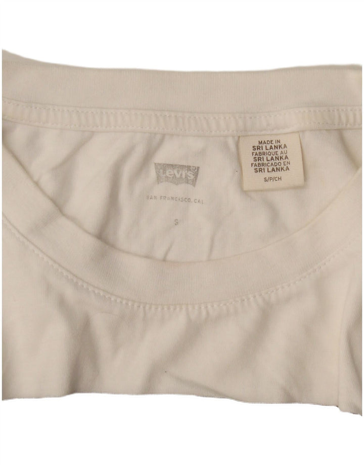Levi's Womens Crop Grafisk Vest Top UK 10 Small White
