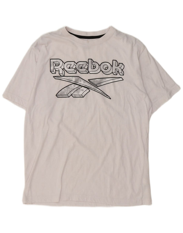Reebok Herre grafisk T-shirt Top Medium Hvid Bomuld
