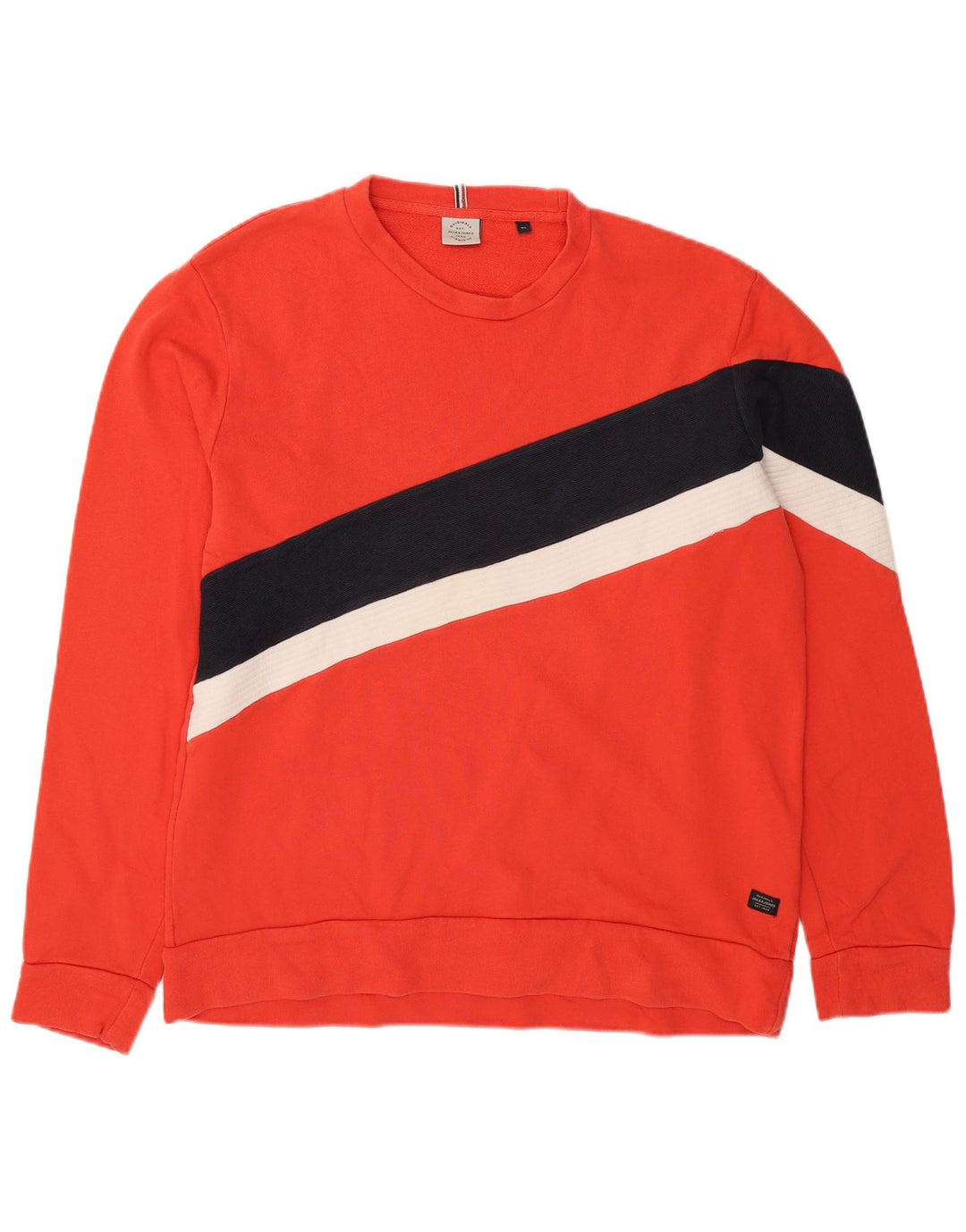 Jack & Jones Herre Sweatshirt Jumper XL Rød Colourblock Bomuld